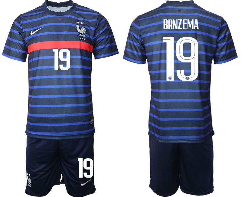 Men 2020-2021 European Cup France home blue #19 Soccer Jersey